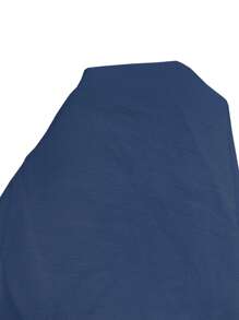 EMERY ROSE Women Stand Collar Short Sleeve Diagonal Buttoning Summer Shirt - Dusty Blue - View 6