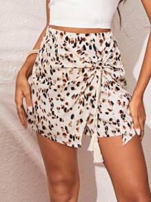 SHEIN Frenchy Quần short thường ngày mùa hè dành cho nữ có in hình và trang trí hình tròn - Nhiều màu - Xem 4
