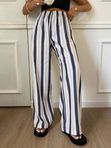 DAZY Striped Color-Blocked Ladies' Casual Straight-Legged Long Pants - Multicolor - View 4