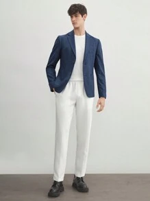 AKNOTIC Business Casual 易于打理的男士复古风格商务休闲梭织格子修身西装外套，适合夏季和秋冬穿着 - 彩色 - 查看 7