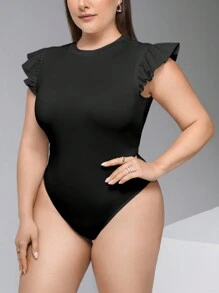 SHEIN Essnce Plus Size Women's Summer Casual Comfortable Slim Fit 3-Pack Bodysuit, Summer Clothes For Women, Cute Women's Tops,Summer Outfits - Multicolor - View 6