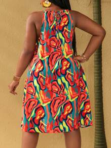 Maweii 大码女式宽松休闲系腰连衣裙 - 彩色 - 查看 2