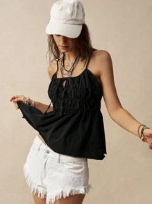 Bohemela Women's Summer Vacation Simple Solid Color Sling Top
