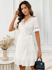 SHEIN Clasi Short Lace Summer Holiday Dress