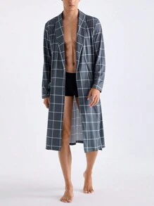 Men's Plaid Printed Simple Daily Robes - Multicolor - View 2