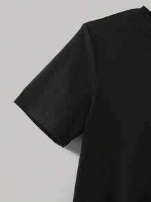 SHEIN 青少年男孩休閒純色圓領針織短袖T恤，多色4件/4套裝