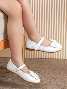 白色公主娃娃鞋，女童平底鞋，秋季款 - 白色 - 查看 3