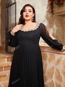 Plus Size Off Shoulder Sequin Embroidered Ruched Maxi Bridesmaid Dress