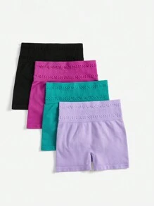 Gameset SHEIN Sport Women's Seamless Knitted Yoga Sports Shorts, Solid Color, Summer