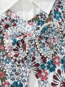 Kurzarm-Einfarbig-Shirt für Tween Mädchen, Weste mit Perlenschmetterling-Allover-Muster und Rock mit elastischem Bund im Set für Sommerferien-Outfit mit 3 Stücke