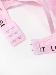 少女花卉印花內衣，搭配可愛的蝴蝶結裝飾 - 彩色 - 查看 3