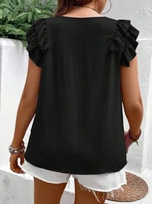 Franclia Plus Size Women's Plain Simple Daily Shirt