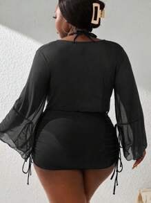 SHEIN Slayr CURVE Bộ đồ bơi 4 mảnh cỡ lớn, đồ bơi đi biển mùa hè - màu đen - Xem 2