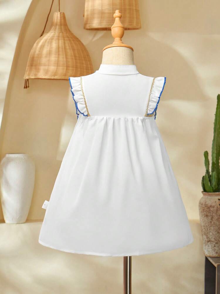 Baby Girls' Retro Embroidery Pattern A-Line Dress, Summer