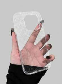 ROMWE Fairycore Bột lấp lánh lấp lánh Vỏ điện thoại silicon siêu mỏng Tương thích với dòng iPhone 12/13/14 và các mẫu khác - Trong sáng - Xem 2