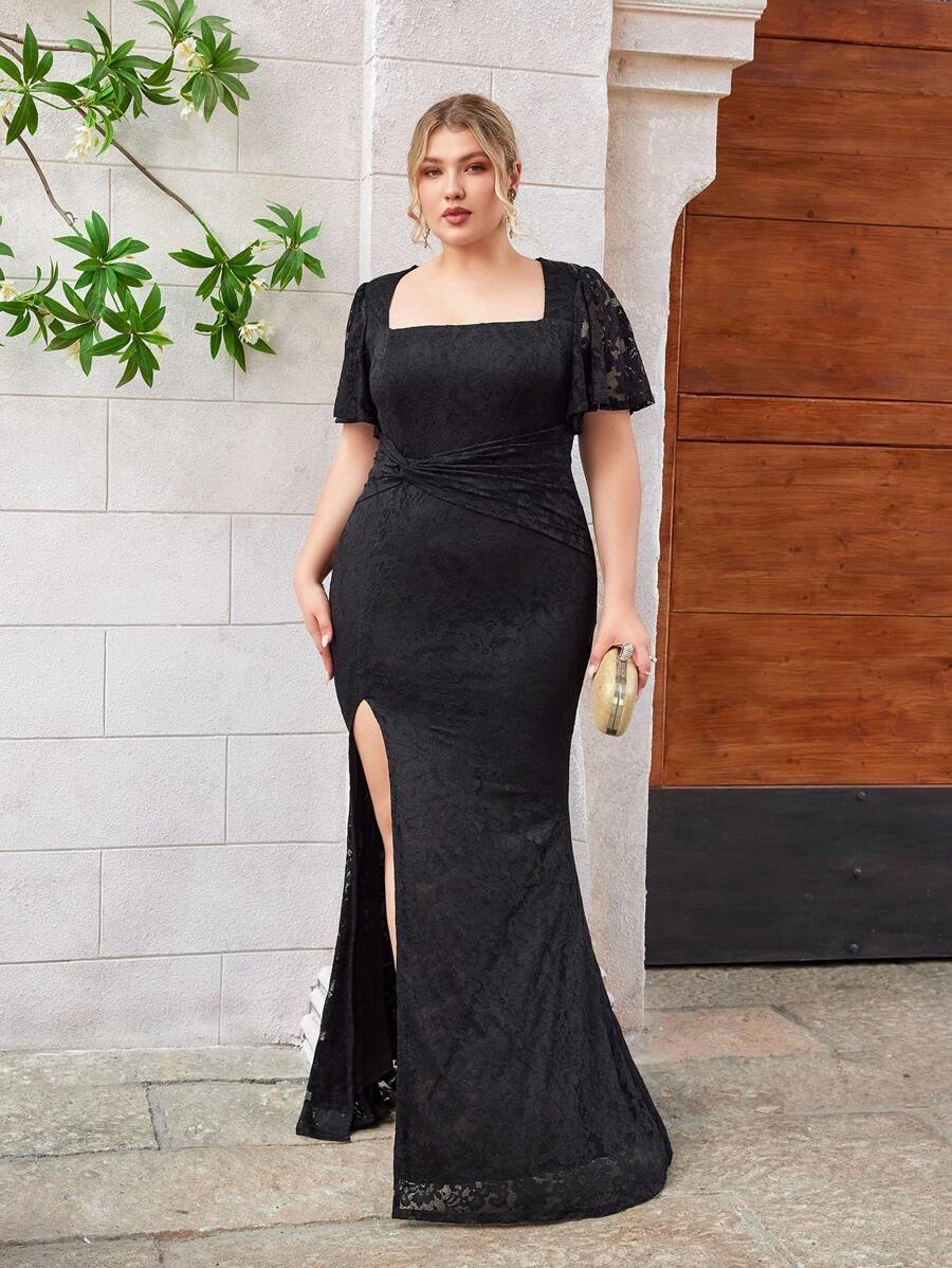 CUPSHE - Vestido Largo Formal Para Mujer, Cuello Cuadrado