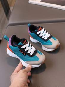 1 par de Zapatos deportivos unisex de moda para niños en color caqui