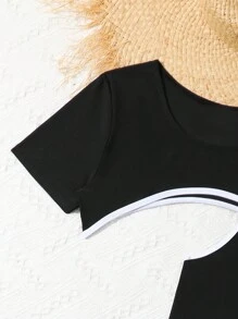 Tankinis de verano cambiables con bloques de color para adolescente