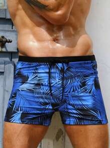 Manfinity VDAYZ Men's Fashionable Printed Swim Trunks (Slim Fit, Summer Beach Style),Hawaiian