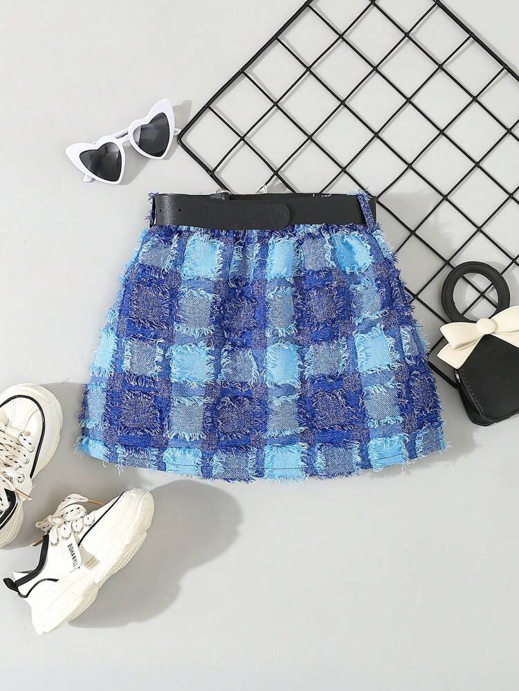 Young Girl Casual Style Plaid Skirt, Spring/Summer