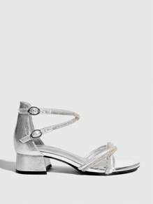 CUCCOO SZL Giày Sandal Cao Gót Thời Trang Nữ Trang Trí Ren Gợi Cảm Đảng Baddie Hợp Thời Trang Sang Trọng Phong Cách Tuyệt Đẹp - Bạc - Xem 4