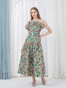 Robe De Soirée Élégante Pour Cocktail De Soirée Pour Femme En Jacquard Lourd