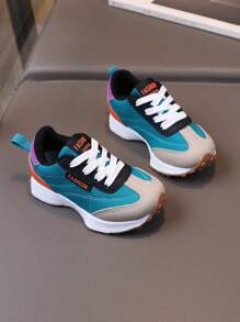 1 par de Zapatos deportivos unisex de moda para niños en color caqui