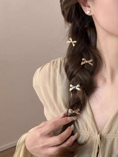 DAZY 女士时尚简约甜美蝴蝶结发夹情人节爪夹发夹发夹