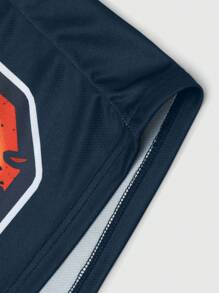 ROMWE MEN Street Life Herren 23 Nummer Icon Muster Kurzarm Sport Fußball Trikot Stil T-Shirt, Straßen Vintage Stil, Schule