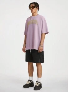 Manfinity VCAY Men's Loose Knitted Shorts With Double Side Zipper, Hip-Hop Style, For Summer