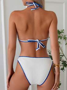 Swim Vcay 夏日沙灘鞭織無襯三角比基尼套裝