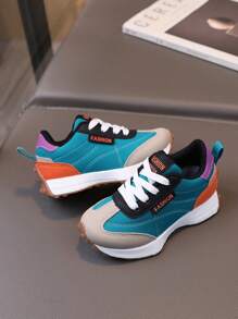 1 par de Zapatos deportivos unisex de moda para niños en color caqui