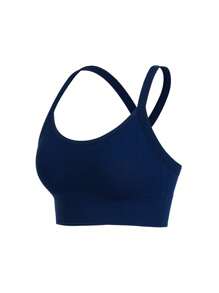 Gameset SHEIN Sport 3pcs Solid Ribbed Knit Sports Cami Top Gym Top Fitted Shirt Workout Cami Top - Multicolor - View 3