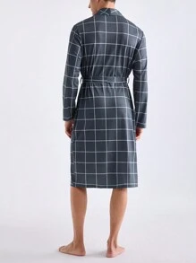 Men's Plaid Printed Simple Daily Robes - Multicolor - View 3