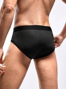 Men's Simple Printed Daily Trunk Underwear - Black - View 5