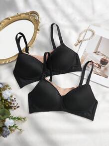 Moonlight & Mama 2pcs Maternity Women's Fashionable Simple Solid Color Underwear Bra