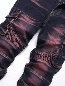 Quần Jeans Co Giãn Thể Thao Nhiều Túi Thời Trang Đường Phố Cho Nam - Màu xanh lam - Xem 6