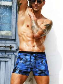 Manfinity VDAYZ Men's Fashionable Printed Swim Trunks (Slim Fit, Summer Beach Style),Hawaiian