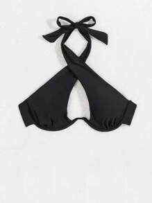 Swim SXY Top de bikini à bretelles croisées ajouré, avec armatures, pour l'été