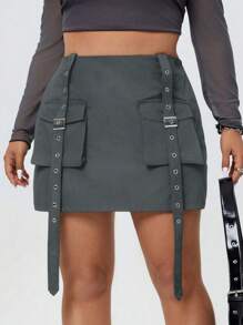 Coolane Falda de trabajo de talla grande con bolsillos grandes