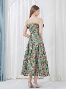Robe De Soirée Élégante Pour Cocktail De Soirée Pour Femme En Jacquard Lourd