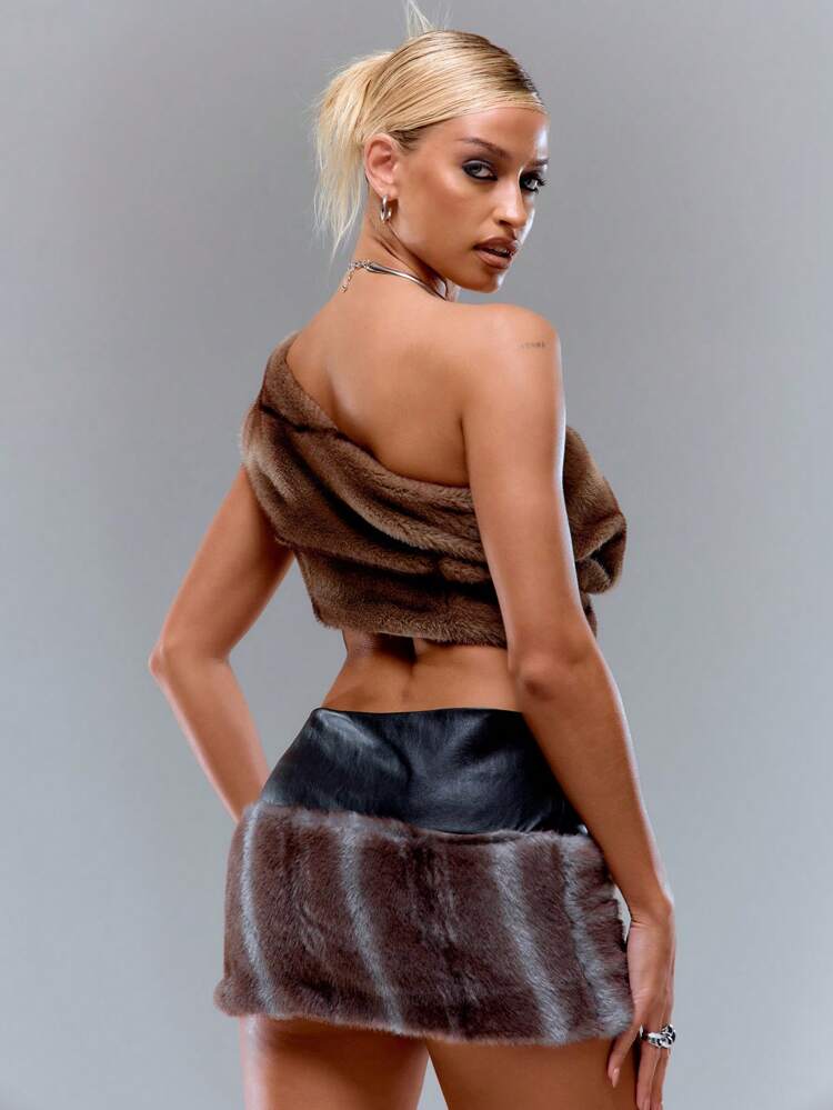 Going Out Tops Summer Fluffy Shoulder Ruched Crop TopVacation Spring Summer Festival Holiday