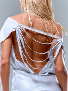 MUSERA Metallic Sheer Off Shoulder Mini Dress Spring Sexy Cute Summer