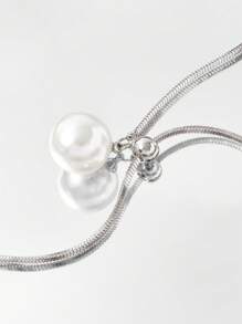 SHEIN ICON Mujeres collar elegante con colgante bordado con diamantes de imitación y decoración de colgante