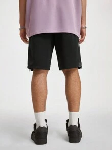 Manfinity VCAY Men's Loose Knitted Shorts With Double Side Zipper, Hip-Hop Style, For Summer