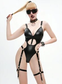 AltCore Dark Punk Series Metal Buckle Designed Sexy Bodysuit Lingerie