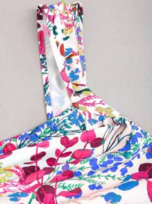 Sweetra 女式不对称下摆花卉印花夏季背心 Y2K 服装图案 T 恤女式上衣