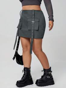 Coolane Falda de trabajo de talla grande con bolsillos grandes