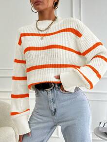 EURMUSE Maglione Colorblock A Righe Da Donna