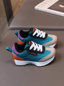 1 par de Zapatos deportivos unisex de moda para niños en color caqui